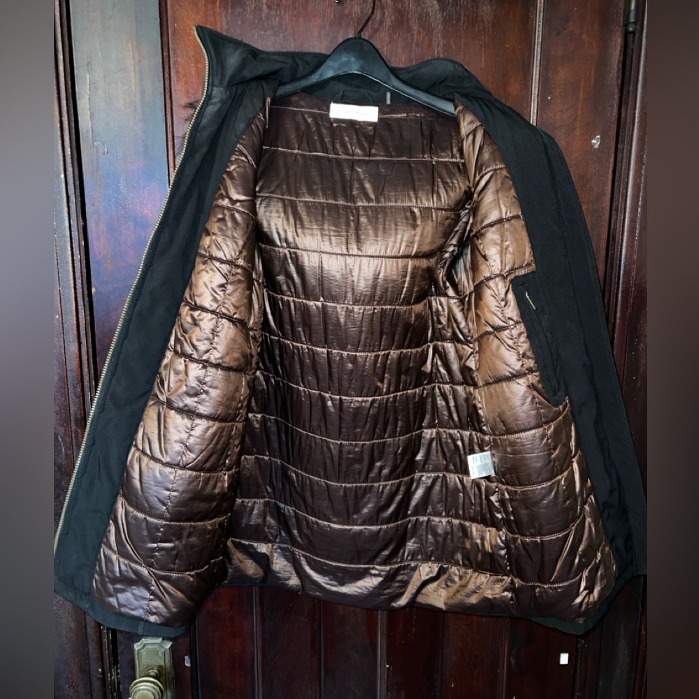 Calvin Klein Faux Fur Black Parka Jacket Women’s Small - Picture 3 of 9